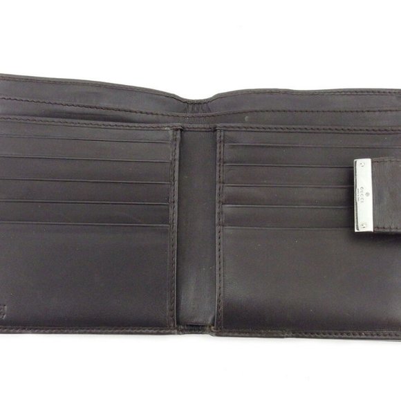 GUCCI Double Sided Wallet GG canvas beige canvas leather Auth used T17988 - Picture 7 of 9